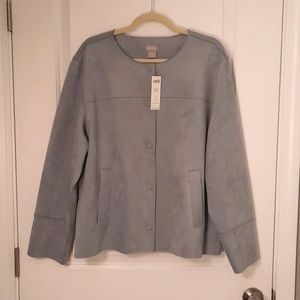 Chico's Scuba Sueded Gray Mist Jacket